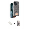 MARSİLYAN™- iPhone 14 Kılıf Vadi Klasik Serisi - Siyah Bilvis 3D Cam Ekran Koruyucu + Diamond Kamera Lens - KI