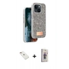 MARSİLYAN™- iPhone 14 Kılıf Vadi Klasik Serisi - Siyah Bilvis 3D Cam Ekran Koruyucu + Diamond Kamera Lens - KI