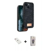 MARSİLYAN™- iPhone 14 Kılıf Vadi Klasik Serisi - Siyah Bilvis 3D Cam Ekran Koruyucu + Diamond Kamera Lens - KI