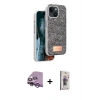 MARSİLYAN™- iPhone 14 Kılıf Vadi Klasik Serisi - Siyah Bilvis 3D Cam Ekran Koruyucu + Raze Metal Kamera Lens - MR