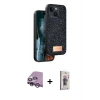 MARSİLYAN™- iPhone 14 Kılıf Vadi Klasik Serisi - Siyah Bilvis 3D Cam Ekran Koruyucu + Raze Metal Kamera Lens - MR