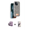 MARSİLYAN™- iPhone 14 Kılıf Vadi Klasik Serisi - Siyah Bilvis 3D Mat Cam Ekran Koruyucu + Raze Metal Kamera Lens - MR
