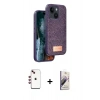 MARSİLYAN™- iPhone 14 Kılıf Vadi Klasik Serisi - Siyah Bilvis 3D Mat Cam Ekran Koruyucu + Shine Kamera Lens - KI