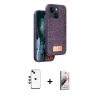 MARSİLYAN™- iPhone 14 Kılıf Vadi Klasik Serisi - Siyah Bilvis 3D Mat Cam Ekran Koruyucu + Shine Kamera Lens - YL