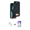 MARSİLYAN™- iPhone 14 Kılıf Vadi Klasik Serisi - Siyah Bilvis 5in1 3D Magic Cam Ekran Koruyucu + Diamond Kamera Lens - YL