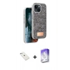 MARSİLYAN™- iPhone 14 Kılıf Vadi Klasik Serisi - Siyah Bilvis 5in1 3D Magic Cam Ekran Koruyucu + Diamond Kamera Lens - SABE