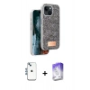 MARSİLYAN™- iPhone 14 Kılıf Vadi Klasik Serisi - Siyah Bilvis 5in1 3D Magic Cam Ekran Koruyucu + Shine Kamera Lens - MI