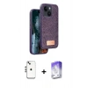 MARSİLYAN™- iPhone 14 Kılıf Vadi Klasik Serisi - Siyah Bilvis 5in1 3D Magic Cam Ekran Koruyucu + Shine Kamera Lens - GS