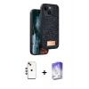 MARSİLYAN™- iPhone 14 Kılıf Vadi Klasik Serisi - Siyah Bilvis 5in1 3D Magic Cam Ekran Koruyucu + Shine Kamera Lens - KI