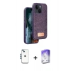 MARSİLYAN™- iPhone 14 Kılıf Vadi Klasik Serisi - Siyah Bilvis 5in1 3D Magic Cam Ekran Koruyucu + Shine Kamera Lens - MI