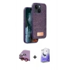 MARSİLYAN™- iPhone 14 Kılıf Vadi Klasik Serisi - Siyah Bilvis 5in1 5D Magic Hayalet Cam Ekran Koruyucu + Raze Metal Kamera Lens - KI