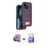 MARSİLYAN™- iPhone 14 Kılıf Vadi Klasik Serisi - Siyah Bilvis 5in1 5D Magic Hayalet Cam Ekran Koruyucu + Raze Metal Kamera Lens - MR