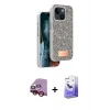 MARSİLYAN™- iPhone 14 Kılıf Vadi Klasik Serisi - Siyah Bilvis 5in1 5D Magic Hayalet Cam Ekran Koruyucu + Raze Metal Kamera Lens - KI