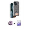 MARSİLYAN™- iPhone 14 Kılıf Vadi Klasik Serisi - Siyah Bilvis 5in1 5D Magic Hayalet Cam Ekran Koruyucu + Raze Metal Kamera Lens - MR