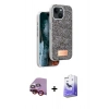 MARSİLYAN™- iPhone 14 Kılıf Vadi Klasik Serisi - Siyah Bilvis 5in1 5D Magic Hayalet Cam Ekran Koruyucu + Raze Metal Kamera Lens - KI