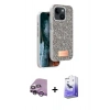 MARSİLYAN™- iPhone 14 Kılıf Vadi Klasik Serisi - Siyah Bilvis 5in1 5D Magic Hayalet Cam Ekran Koruyucu + Raze Metal Kamera Lens - MR