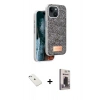 MARSİLYAN™- iPhone 14 Kılıf Vadi Klasik Serisi - Siyah Bilvis Hayalet Cam Ekran Koruyucu + Diamond Kamera Lens - SABE