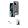MARSİLYAN™- iPhone 14 Kılıf Vadi Klasik Serisi - Siyah Bilvis Hayalet Cam Ekran Koruyucu + Diamond Kamera Lens - YL