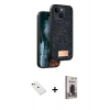 MARSİLYAN™- iPhone 14 Kılıf Vadi Klasik Serisi - Siyah Bilvis Hayalet Cam Ekran Koruyucu + Diamond Kamera Lens - YL
