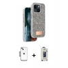 MARSİLYAN™- iPhone 14 Kılıf Vadi Klasik Serisi - Siyah Bilvis Hayalet Cam Ekran Koruyucu + Shine Kamera Lens - MI
