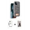 MARSİLYAN™- iPhone 14 Kılıf Vadi Klasik Serisi - Siyah Bilvis Hayalet Cam Ekran Koruyucu + Shine Kamera Lens - YL