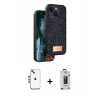 MARSİLYAN™- iPhone 14 Kılıf Vadi Klasik Serisi - Siyah Bilvis Hayalet Cam Ekran Koruyucu + Shine Kamera Lens - MI