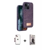 MARSİLYAN™- iPhone 14 Kılıf Vadi Klasik Serisi - Siyah Bilvis Hayalet Cam Ekran Koruyucu + Shine Kamera Lens - KI