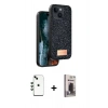 MARSİLYAN™- iPhone 14 Kılıf Vadi Klasik Serisi - Siyah Bilvis Hayalet Cam Ekran Koruyucu + Shine Kamera Lens - YL