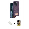 MARSİLYAN™- iPhone 14 Kılıf Vadi Klasik Serisi - Siyah Buffer Cam Ekran Koruyucu + Diamond Kamera Lens - SABE