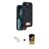 MARSİLYAN™- iPhone 14 Kılıf Vadi Klasik Serisi - Siyah Buffer Cam Ekran Koruyucu + Diamond Kamera Lens - YL