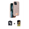 MARSİLYAN™- iPhone 14 Kılıf Vadi Klasik Serisi - Siyah Buffer Cam Ekran Koruyucu + PVD Metal Kamera Lens - SH