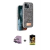 MARSİLYAN™- iPhone 14 Kılıf Vadi Klasik Serisi - Siyah Buffer Cam Ekran Koruyucu + Raze Metal Kamera Lens - MR