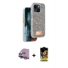 MARSİLYAN™- iPhone 14 Kılıf Vadi Klasik Serisi - Siyah Buffer Cam Ekran Koruyucu + Raze Metal Kamera Lens - MR