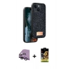 MARSİLYAN™- iPhone 14 Kılıf Vadi Klasik Serisi - Siyah Buffer Cam Ekran Koruyucu + Raze Metal Kamera Lens - GS