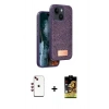 MARSİLYAN™- iPhone 14 Kılıf Vadi Klasik Serisi - Siyah Buffer Cam Ekran Koruyucu + Shine Kamera Lens - KI