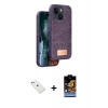 MARSİLYAN™- iPhone 14 Kılıf Vadi Klasik Serisi - Siyah Buffer Hayalet Cam Ekran Koruyucu + Diamond Kamera Lens - PE