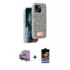 MARSİLYAN™- iPhone 14 Kılıf Vadi Klasik Serisi - Siyah Buffer Hayalet Cam Ekran Koruyucu + Raze Metal Kamera Lens - GS