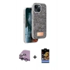 MARSİLYAN™- iPhone 14 Kılıf Vadi Klasik Serisi - Siyah Buffer Hayalet Cam Ekran Koruyucu + Raze Metal Kamera Lens - MR