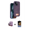 MARSİLYAN™- iPhone 14 Kılıf Vadi Klasik Serisi - Siyah Buffer Hayalet Cam Ekran Koruyucu + Raze Metal Kamera Lens - KI