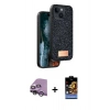 MARSİLYAN™- iPhone 14 Kılıf Vadi Klasik Serisi - Siyah Buffer Hayalet Cam Ekran Koruyucu + Raze Metal Kamera Lens - GS
