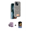 MARSİLYAN™- iPhone 14 Kılıf Vadi Klasik Serisi - Siyah Buffer Hayalet Cam Ekran Koruyucu + Raze Metal Kamera Lens - MR