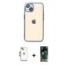 MARSİLYAN™- iPhone 14 Kılıf Vadi Minimal - Şeffaf 360 Full Body Arka Koruyucu + Shine Kamera Lens - GD