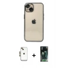 MARSİLYAN™- iPhone 14 Kılıf Vadi Minimal - Şeffaf 360 Full Body Arka Koruyucu + Shine Kamera Lens - GD