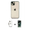 MARSİLYAN™- iPhone 14 Kılıf Vadi Minimal - Şeffaf 360 Full Body Arka Koruyucu + Shine Kamera Lens - GD