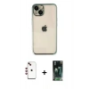 MARSİLYAN™- iPhone 14 Kılıf Vadi Minimal - Şeffaf 360 Full Body Arka Koruyucu + Kırmızı Shine Kamera Lens