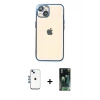 MARSİLYAN™- iPhone 14 Kılıf Vadi Minimal - Şeffaf 360 Full Body Arka Koruyucu + Shine Kamera Lens - MI