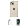 MARSİLYAN™- iPhone 14 Kılıf Vadi Minimal - Şeffaf 360 Full Body Arka Koruyucu + Shine Kamera Lens - MI