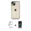 MARSİLYAN™- iPhone 14 Kılıf Vadi Minimal - Şeffaf 360 Full Body Arka Koruyucu + Shine Kamera Lens - MI