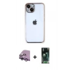 MARSİLYAN™- iPhone 14 Kılıf Vadi Minimal - Şeffaf 360 Full Body Arka Koruyucu + Raze Metal Kamera Lens - MR