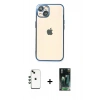 MARSİLYAN™- iPhone 14 Kılıf Vadi Minimal - Şeffaf 360 Full Body Arka Koruyucu + Shine Kamera Lens - YL